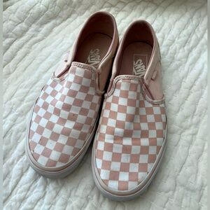 Checkerboard Vans Slip Ons